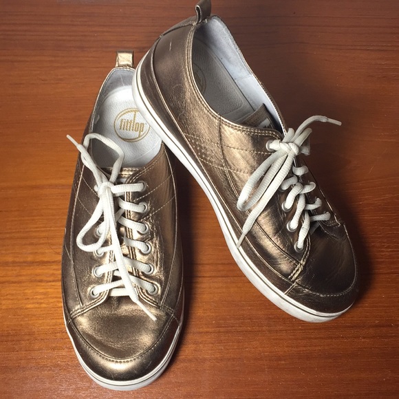 fitflop gold sneakers